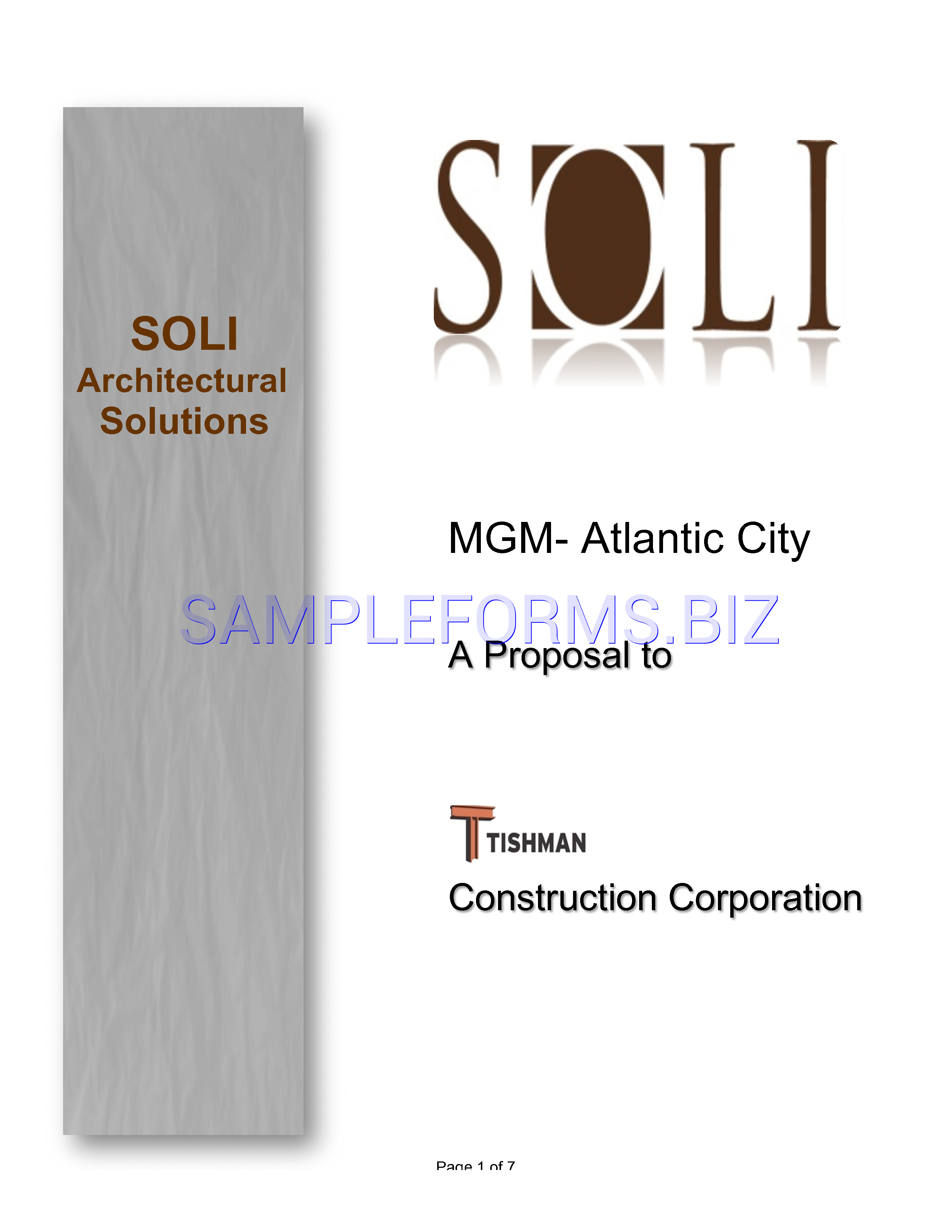 Preview free downloadable Construction Proposal Template 3 in PDF (page 1)